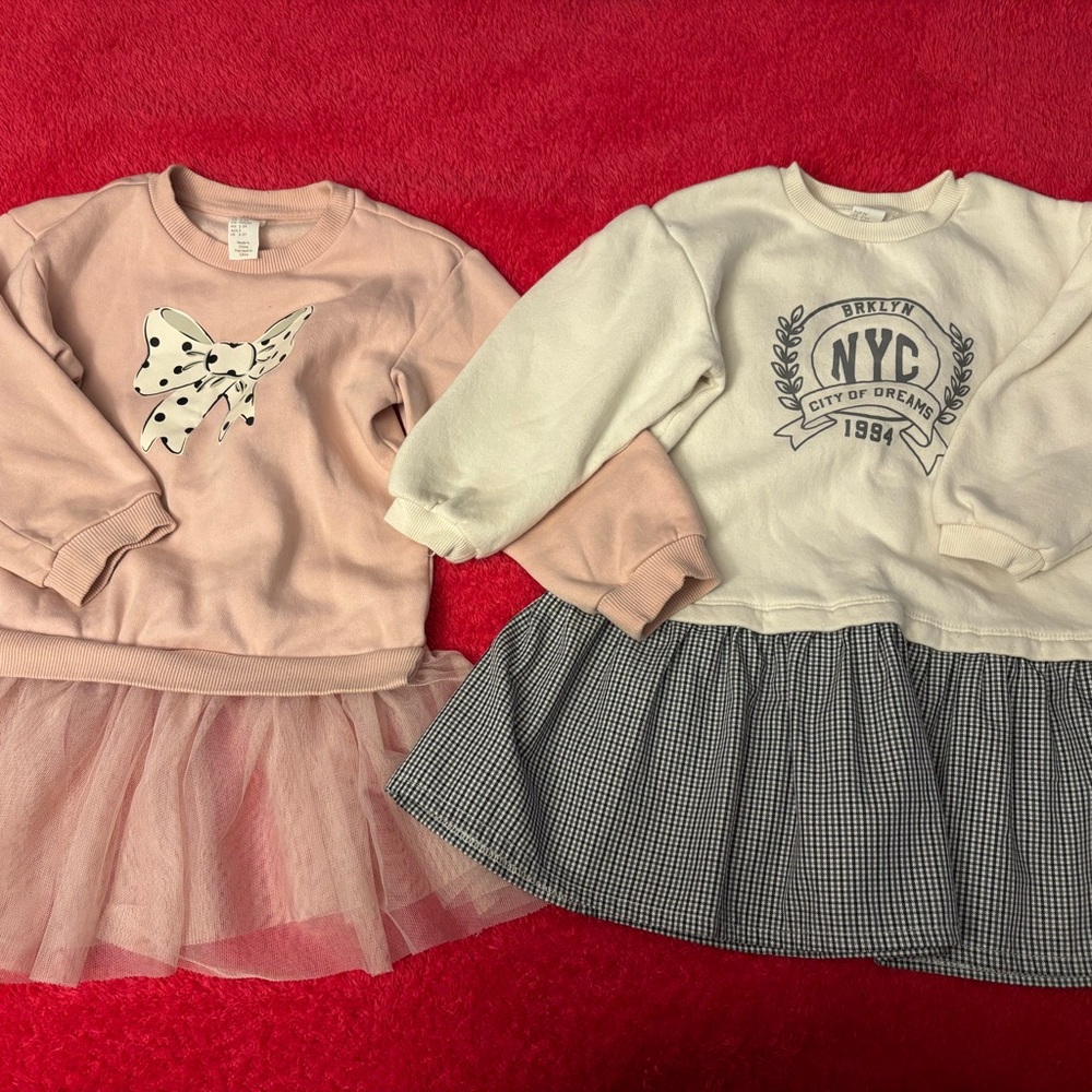 H&M Pink and White Kids Casual Dresses